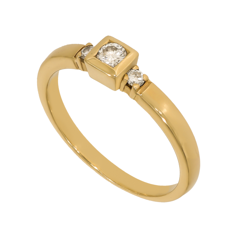 Inel Dama, Aur Galben, 14 k, 2.97 gr, cu Diamante, Cod Produs: 705179 - Tezaurshop.ro